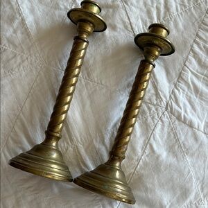 Elegant Brass Candlestick Holders